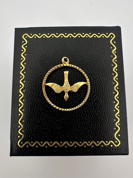 Vintage duck pendant in 14k yellow gold