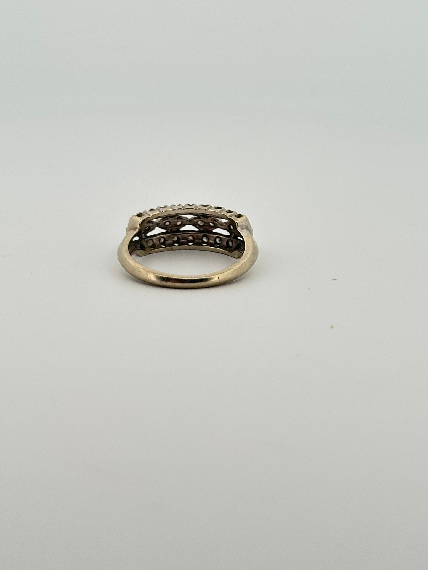 Vintage 14k white gold natural diamond band