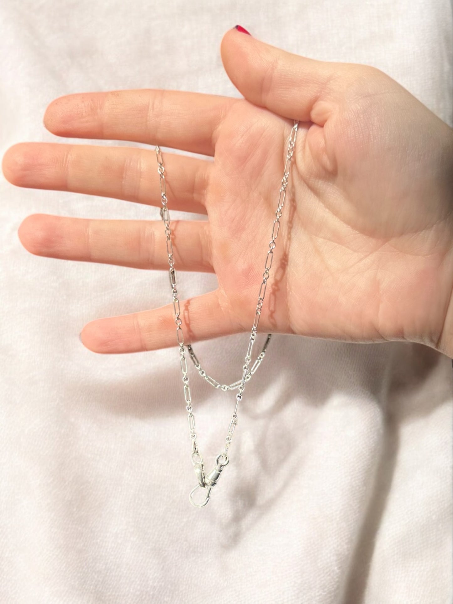 Fob clip charm holder necklace in 925 Sterling silver