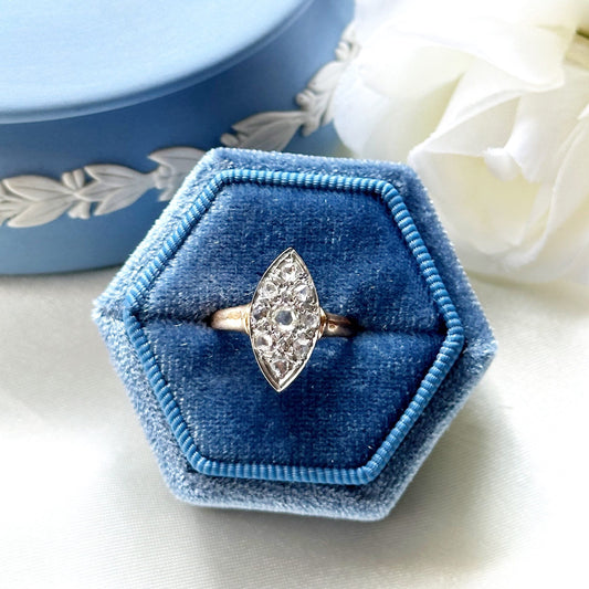 antique 1920s cluster set natural diamond engagement ring