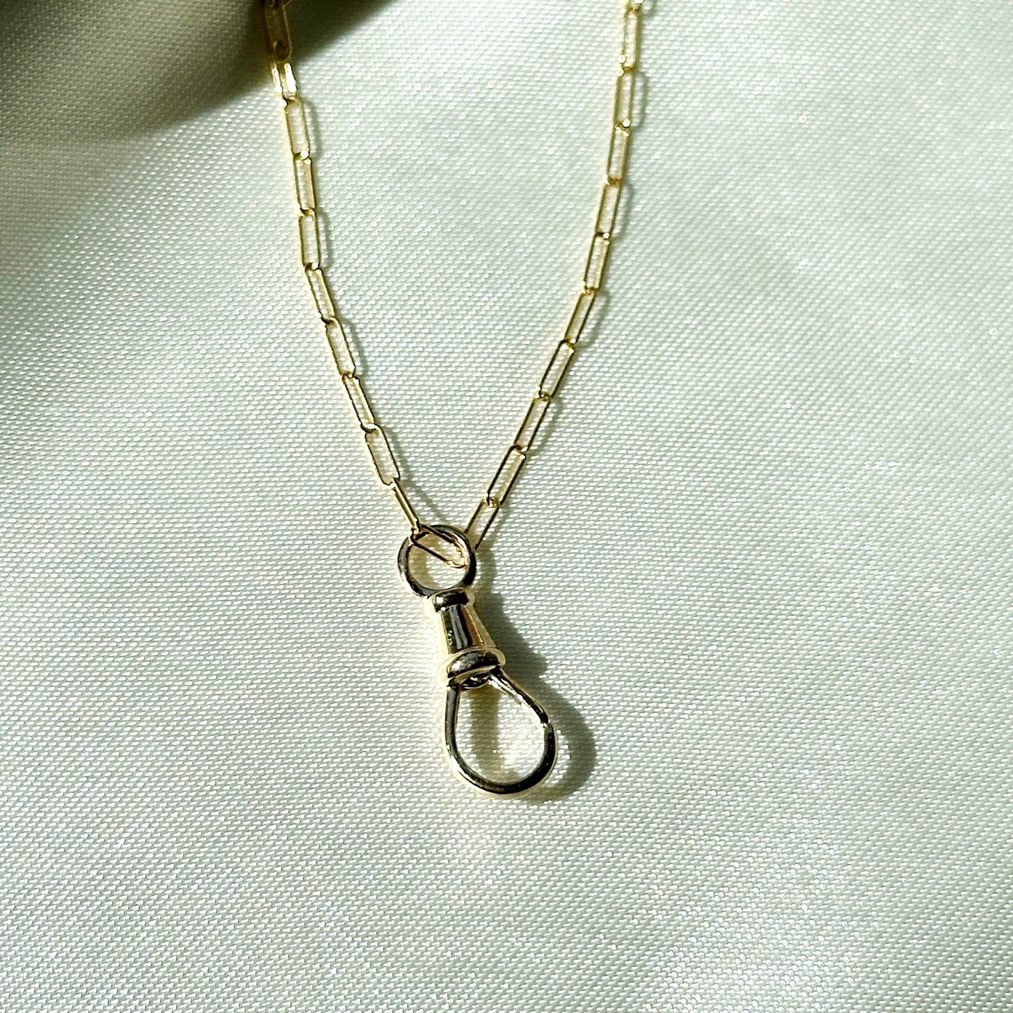solid gold charm holder necklace - custom vintage charm necklace