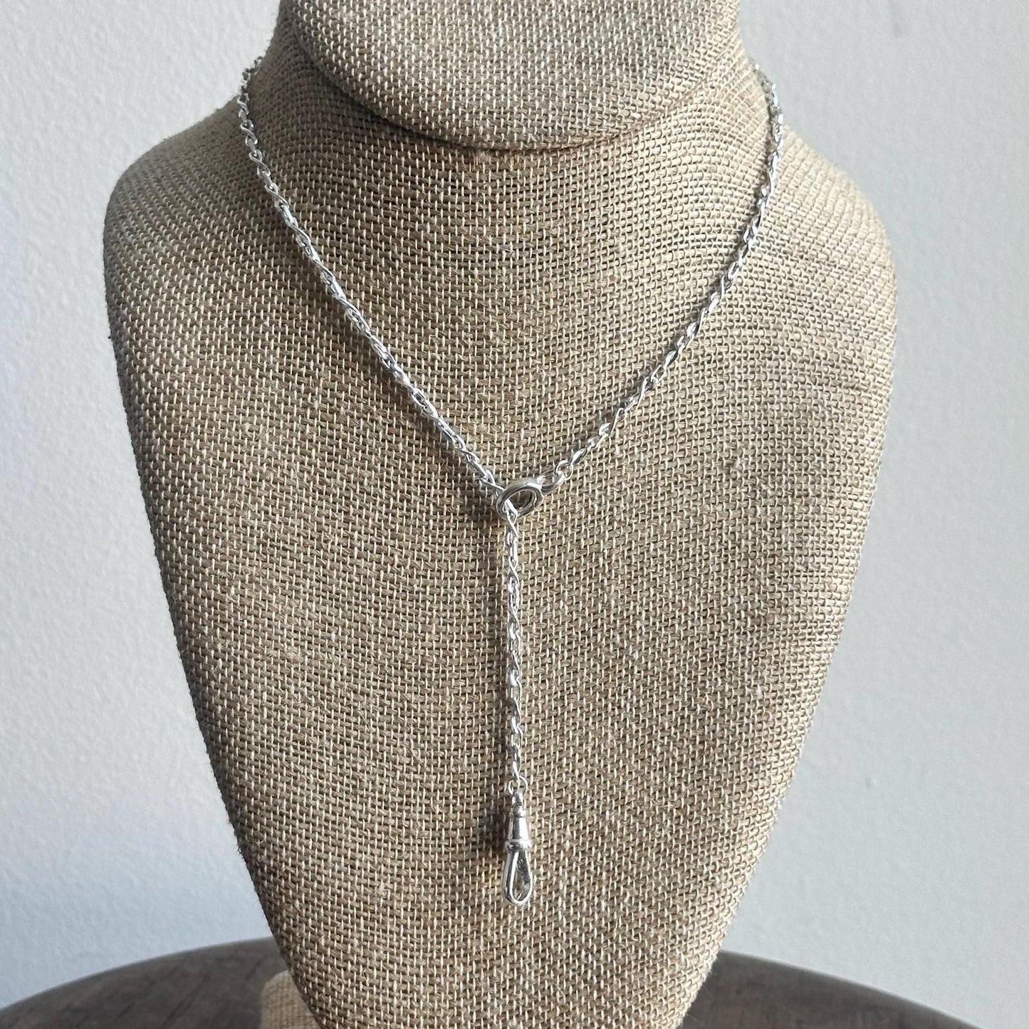 Fob clip charm holder necklace - sterling silver - handmade carbainer chain necklace customizable