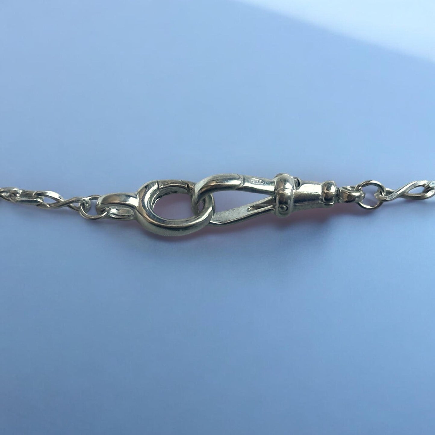 Fob clip charm holder necklace - sterling silver - handmade carbainer chain necklace customizable