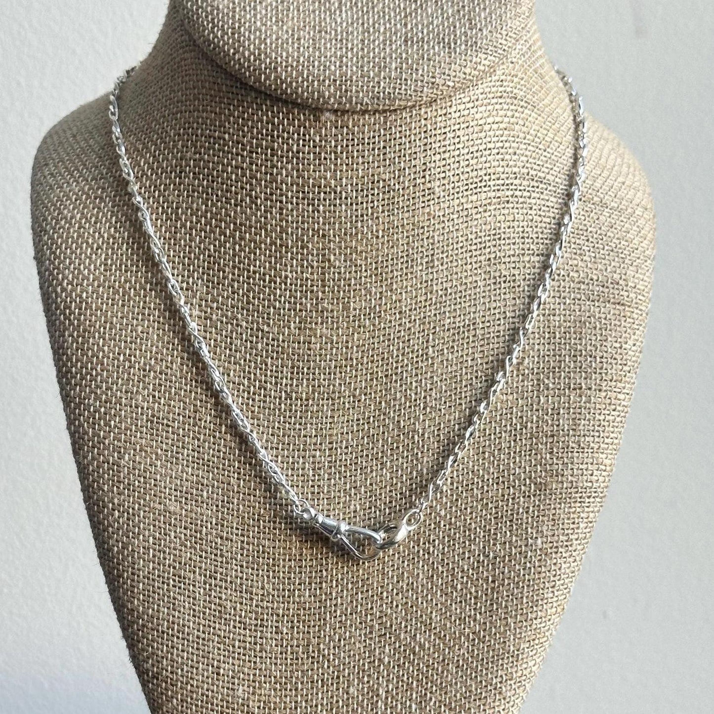 Fob clip charm holder necklace - sterling silver - handmade carbainer chain necklace customizable