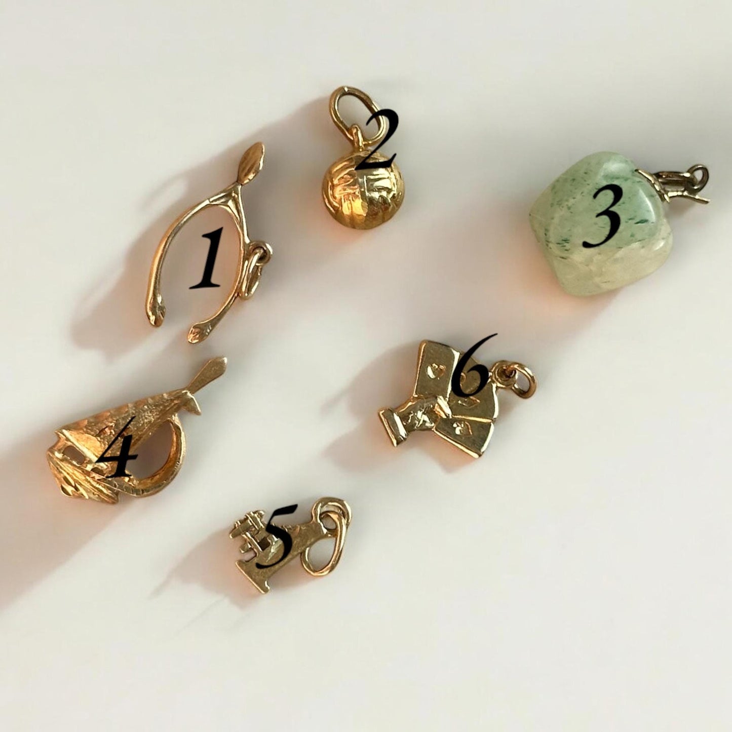 vintage 14k solid gold charms