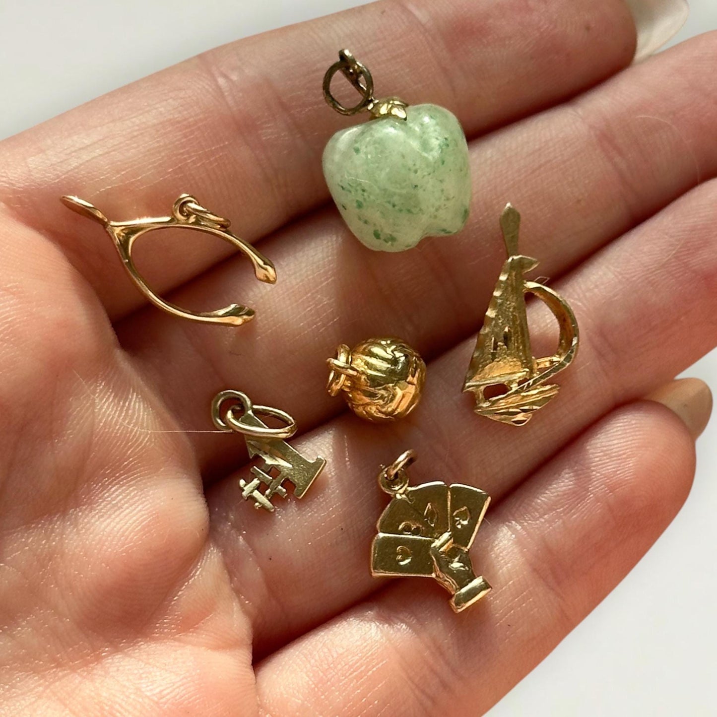 vintage 14k solid gold charms