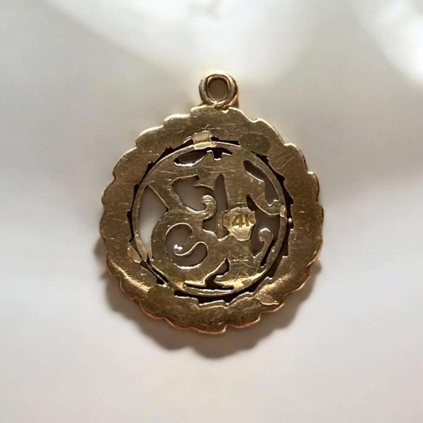 vintage solid gold number thirteen charm - lucky 13 pendant