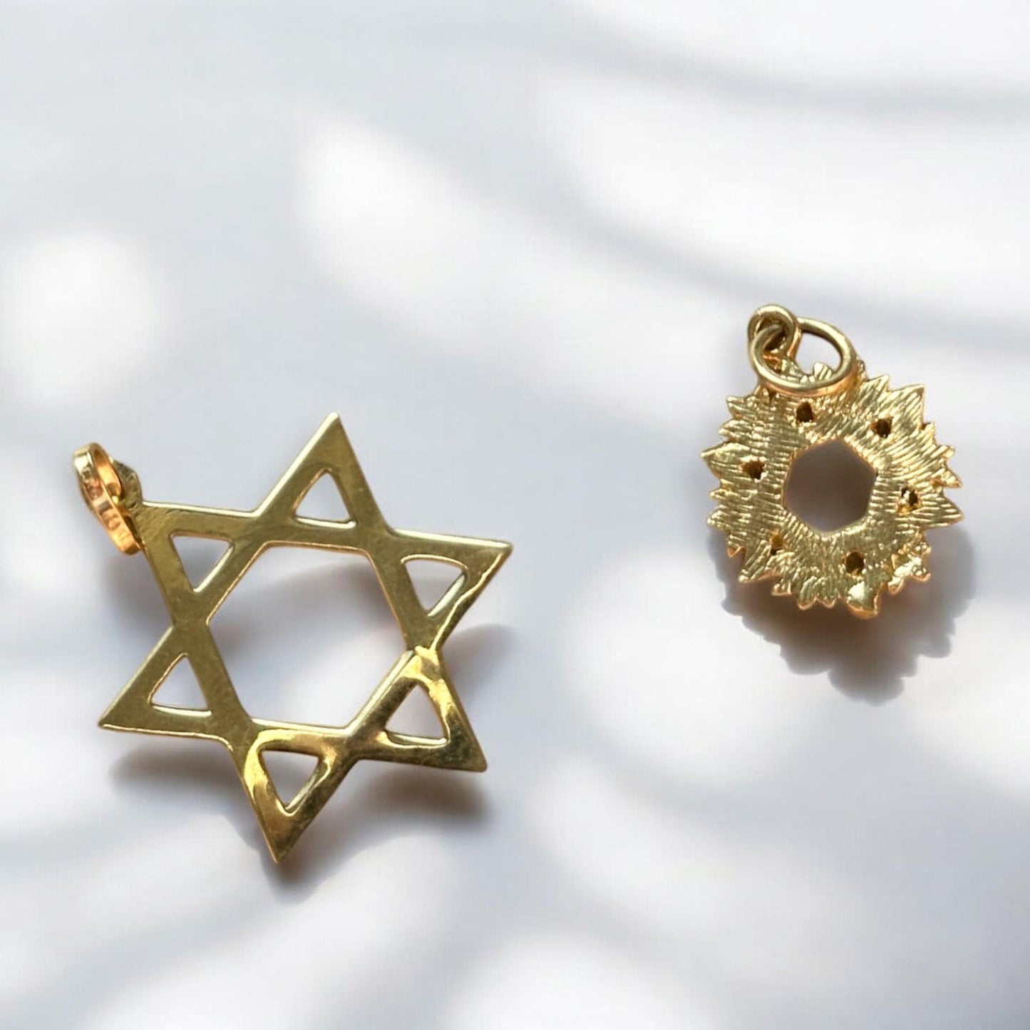 vintage 14k solid gold Star of David pendant