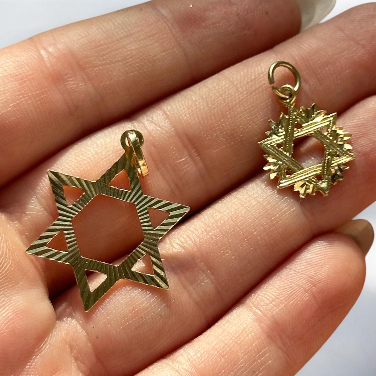 vintage 14k solid gold Star of David pendant
