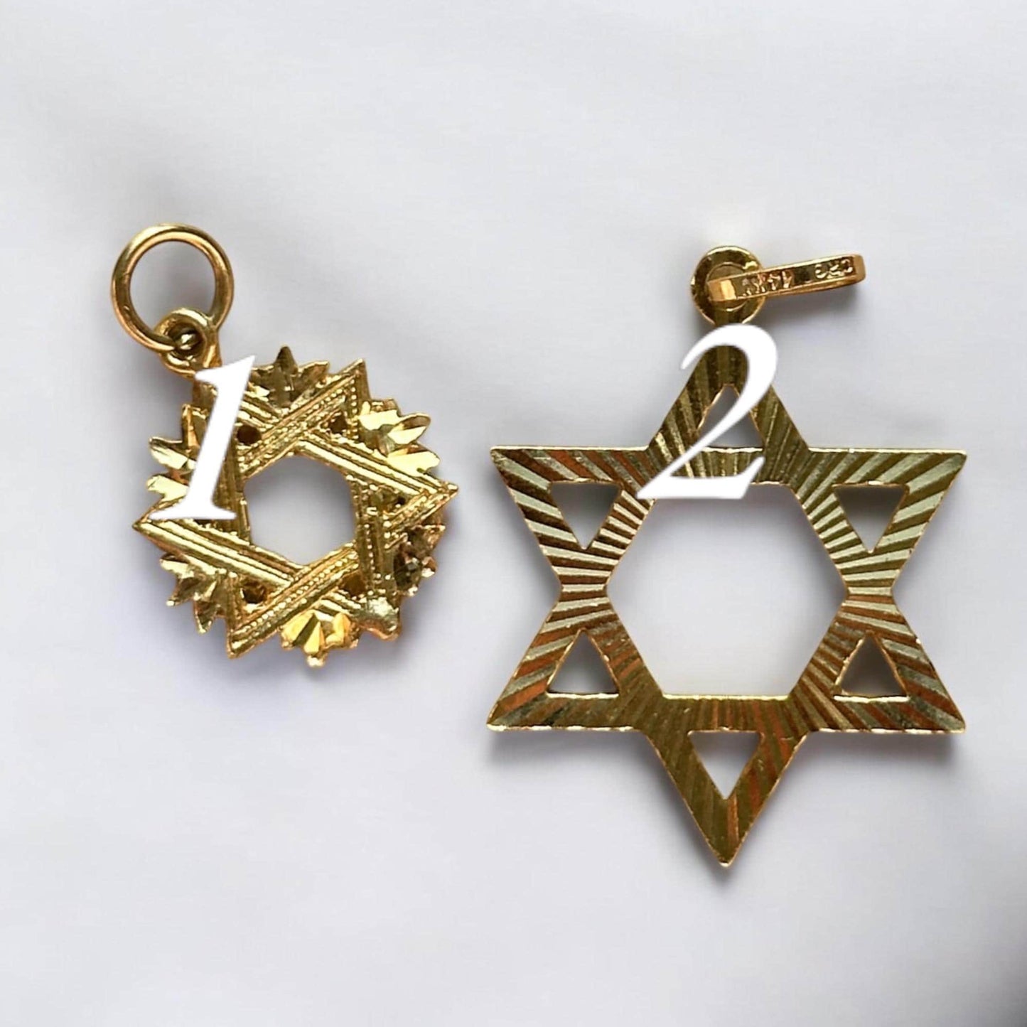 vintage 14k solid gold Star of David pendant