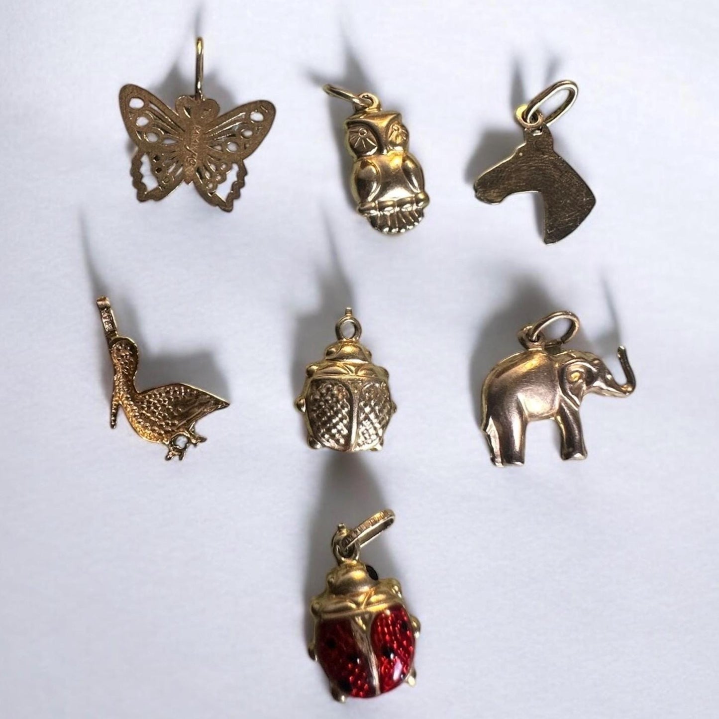 vintage solid gold charms - Animal charms