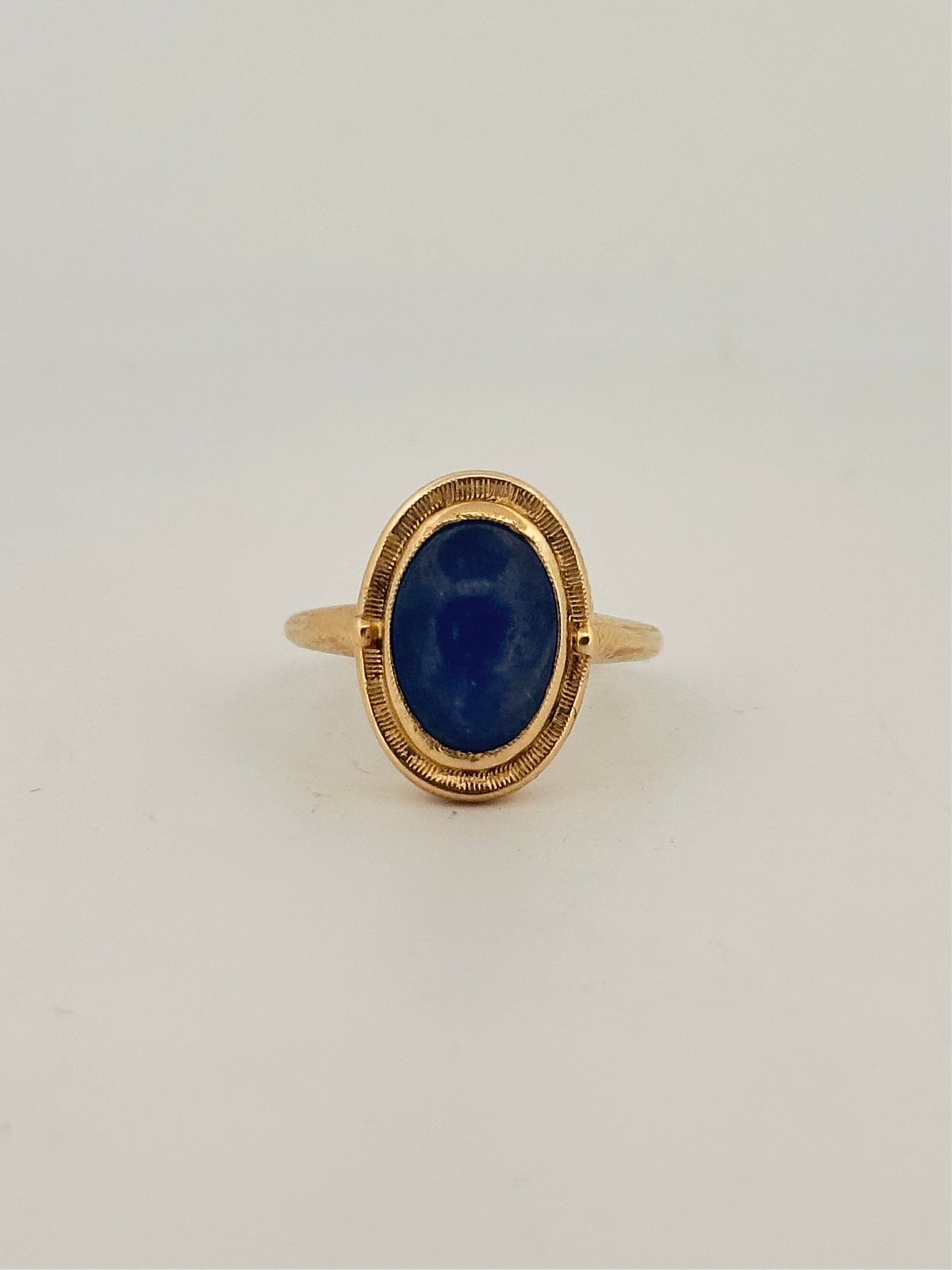 Unheated natural 2ct Burmese sapphire cabochon ring in 10k yellow gold bezel setting