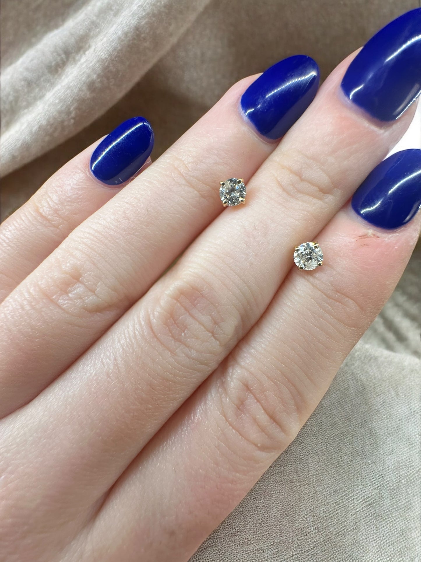 Natural diamond studs - .25ct yellow gold pushbacks