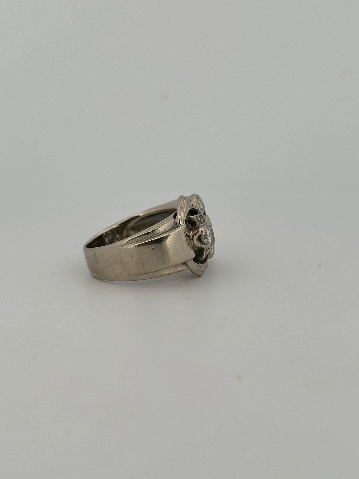 Vintage natural diamond cocktail band ring circa 1960s