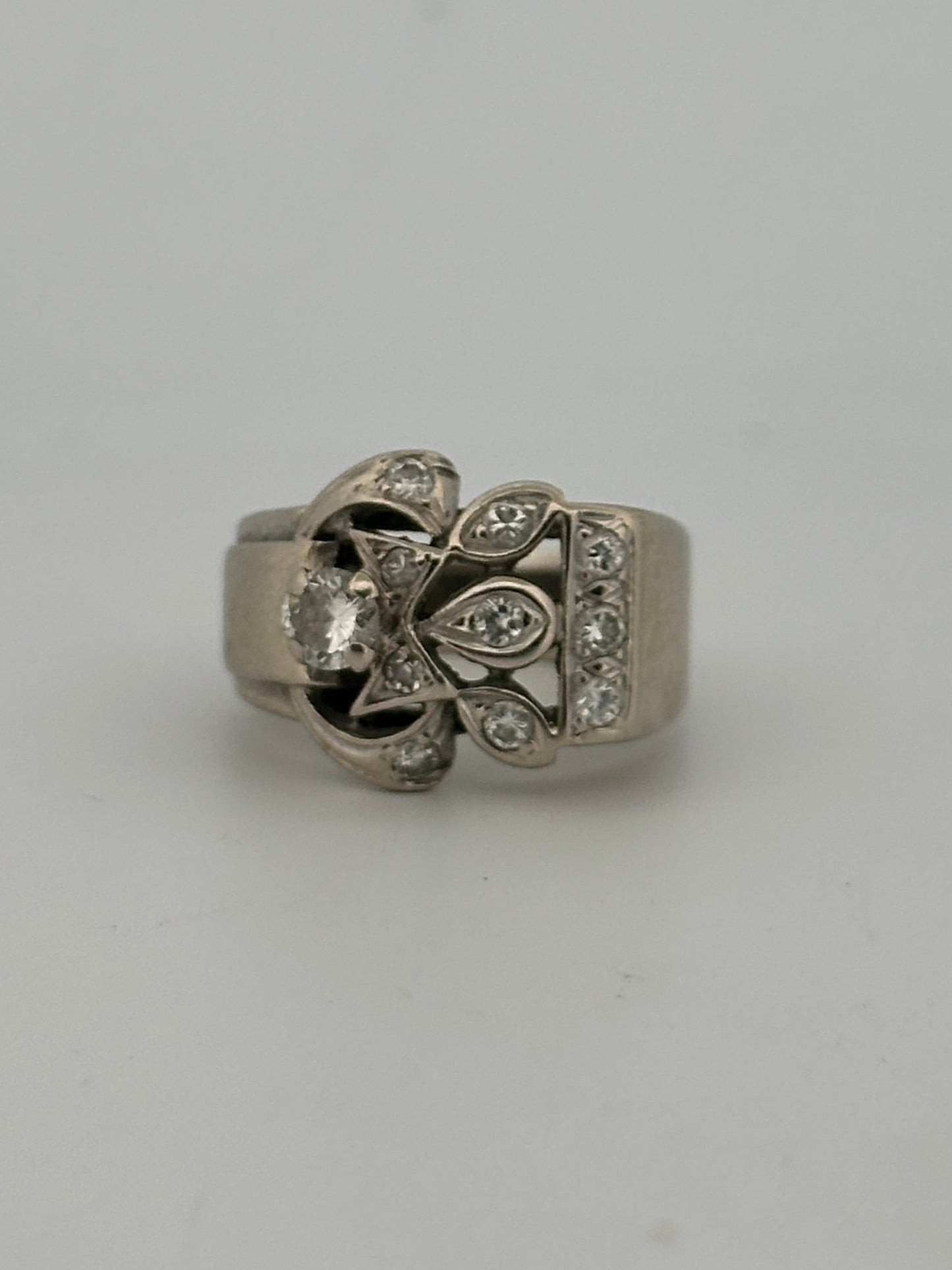 Vintage natural diamond cocktail band ring circa 1960s