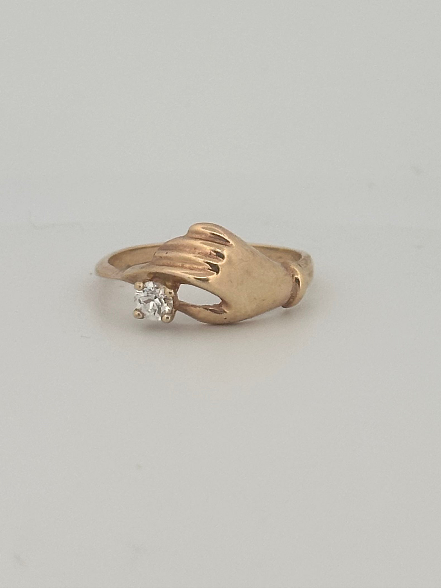 Victorian hand ring in 9k yellow gold - made to order.