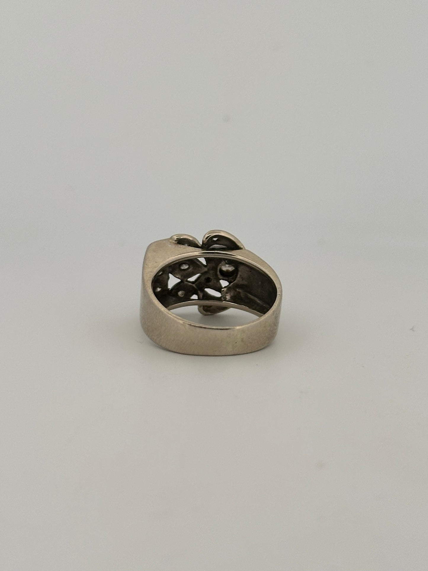 Vintage natural diamond cocktail band ring circa 1960s