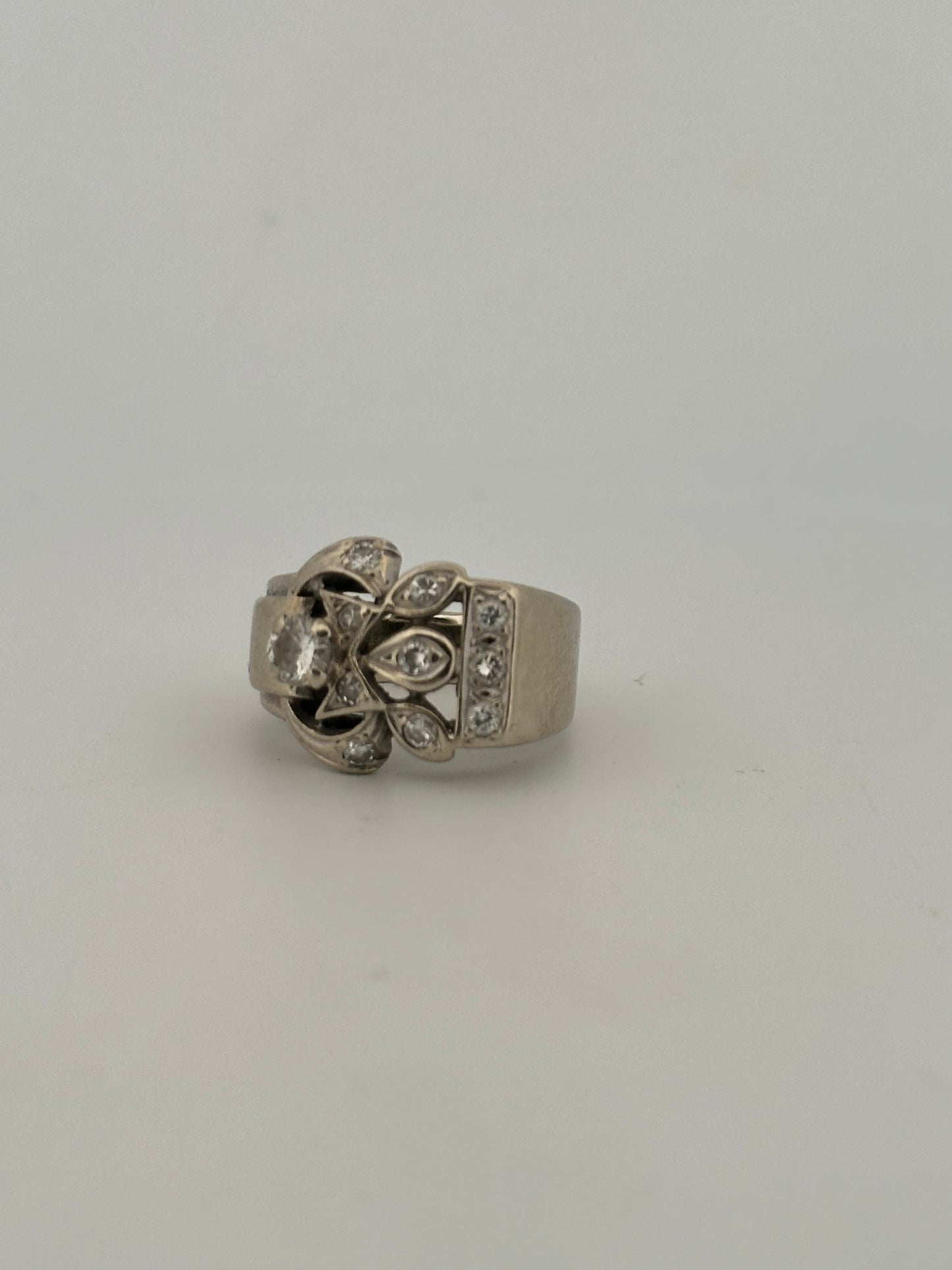 Vintage natural diamond cocktail band ring circa 1960s