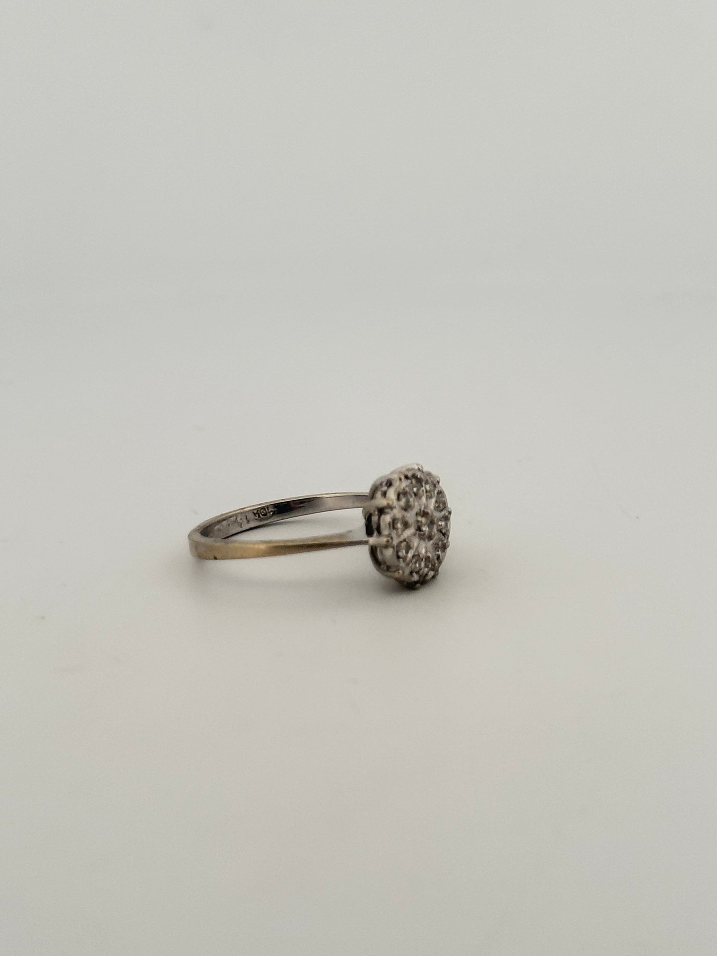 Vintage natural diamond cluster ring in 10k white gold