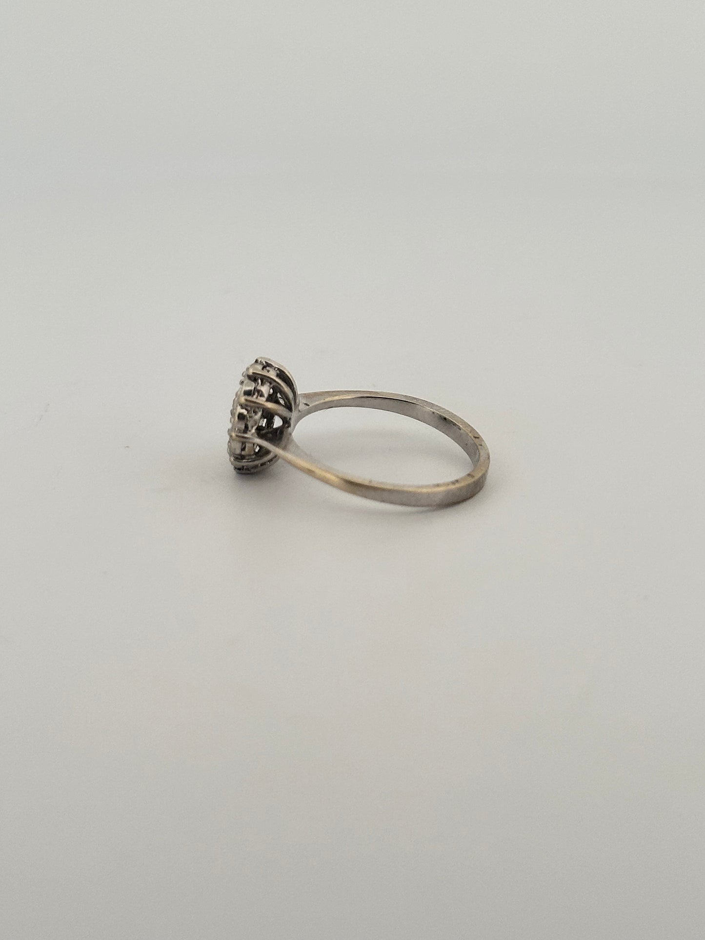 Vintage natural diamond cluster ring in 10k white gold