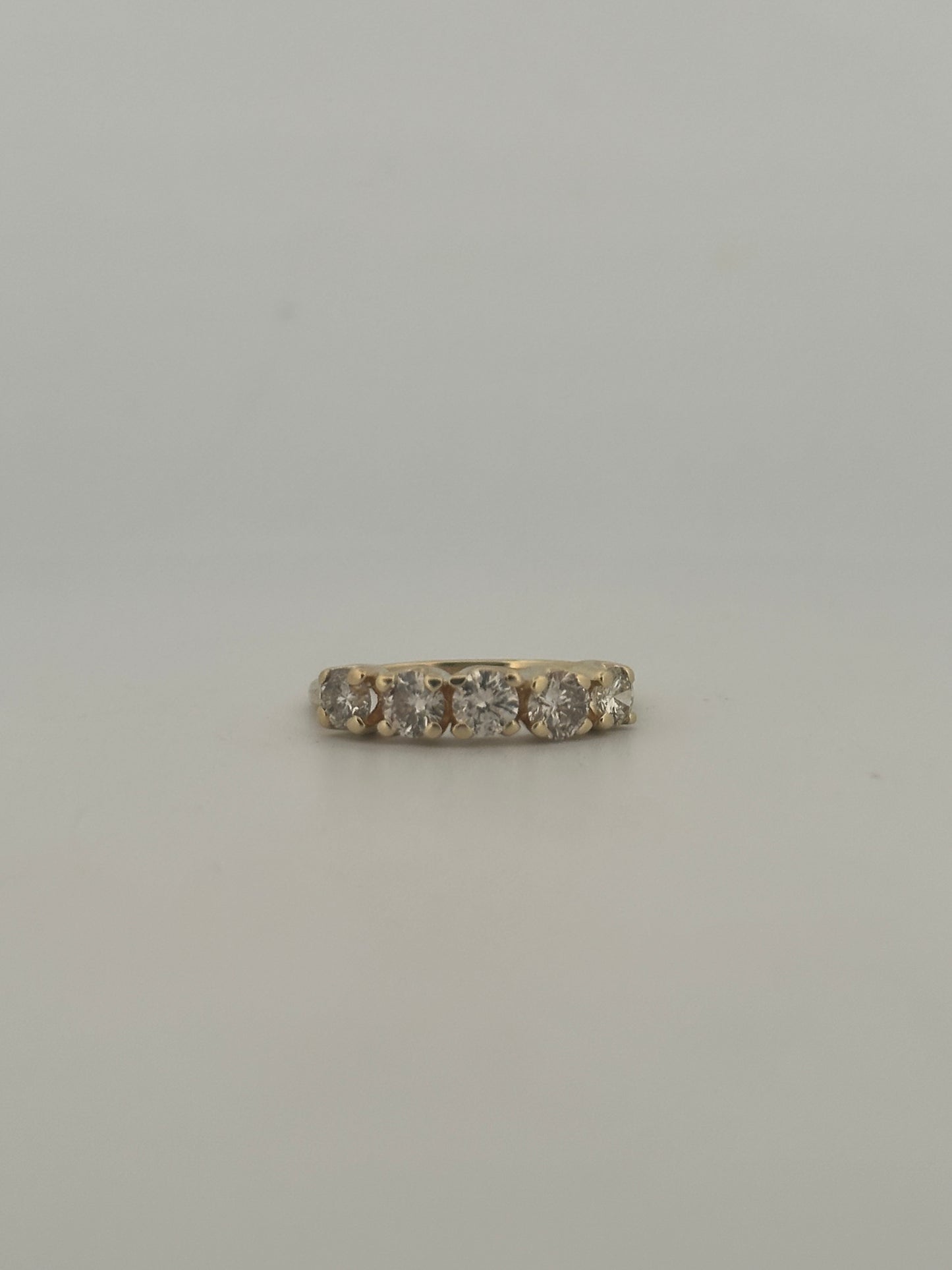 Vintage brilliant cut natural diamond stacker in 14k yellow gold