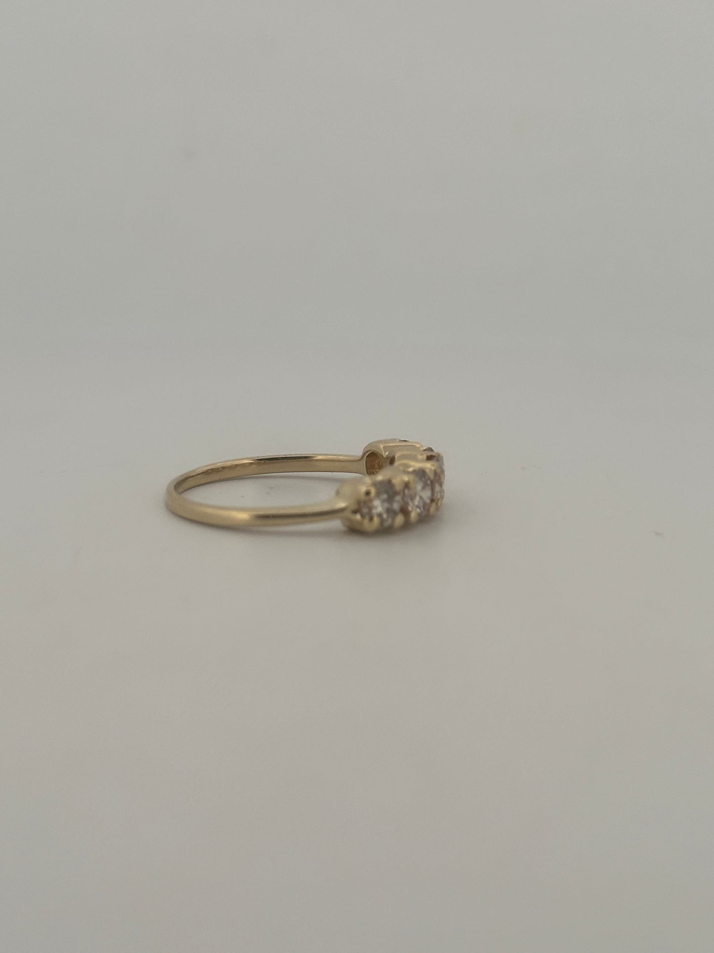 Vintage brilliant cut natural diamond stacker in 14k yellow gold