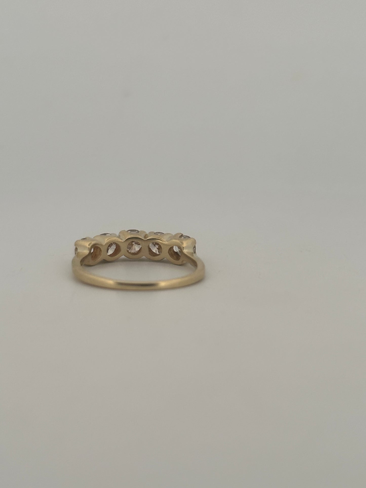 Vintage brilliant cut natural diamond stacker in 14k yellow gold