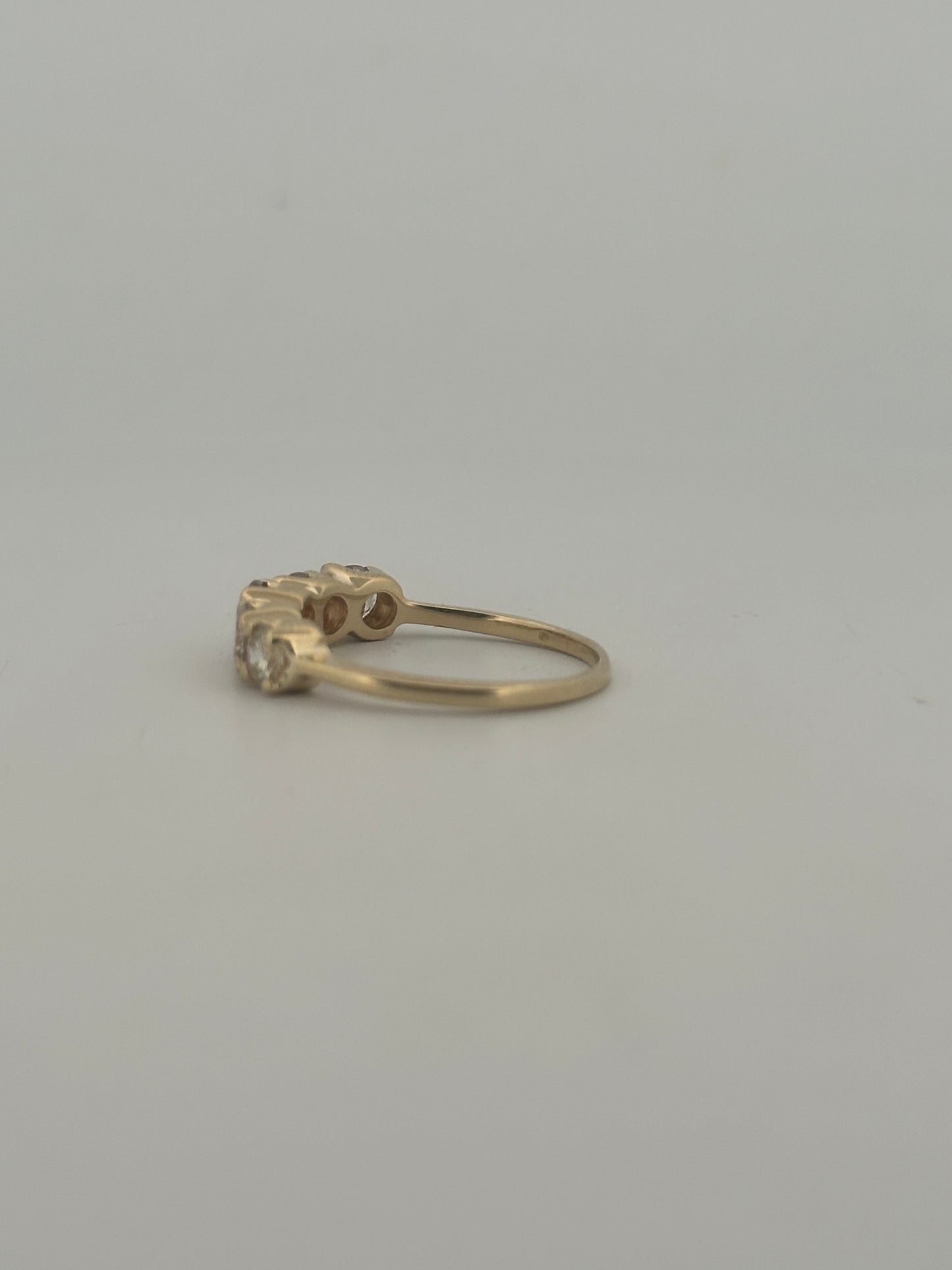 Vintage brilliant cut natural diamond stacker in 14k yellow gold