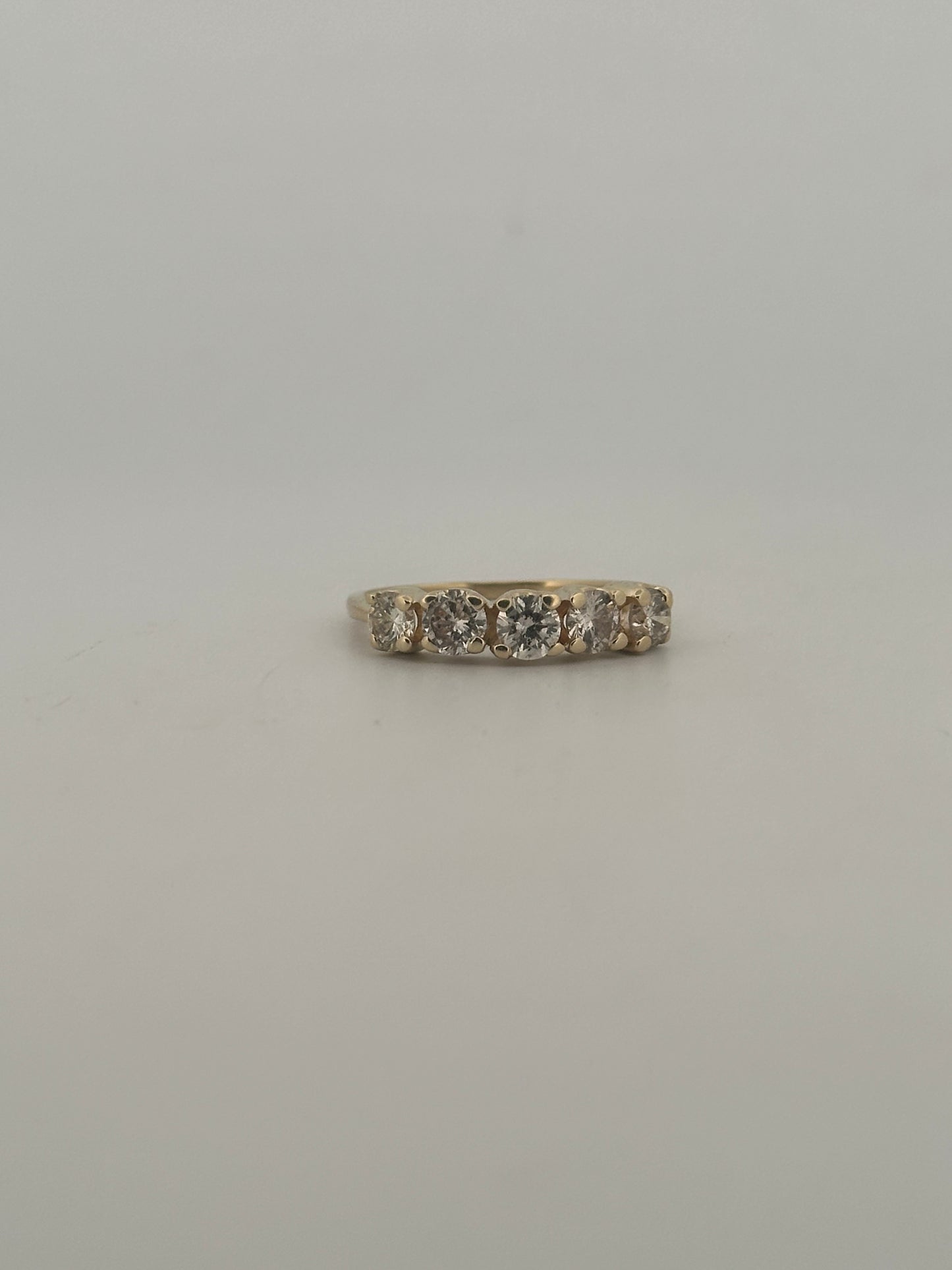 Vintage brilliant cut natural diamond stacker in 14k yellow gold