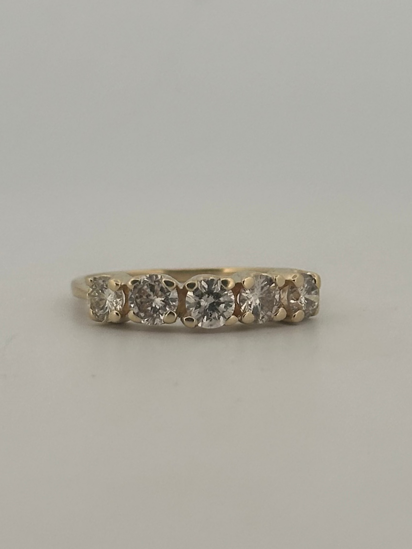 Vintage brilliant cut natural diamond stacker in 14k yellow gold