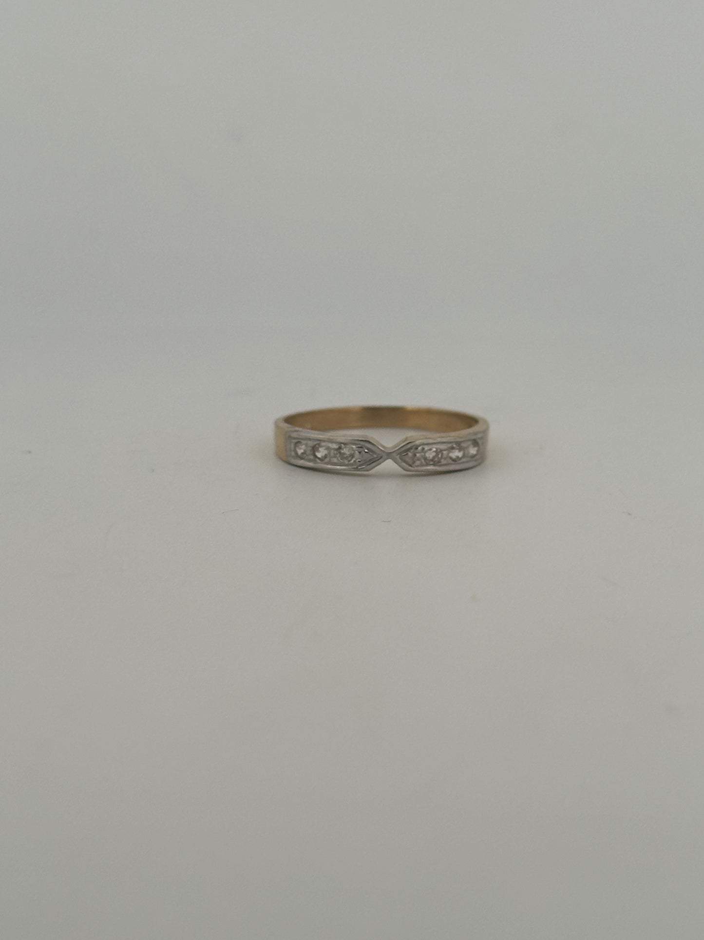 Vintage natural Diamond stacker in 14k yellow gold circa 1960s