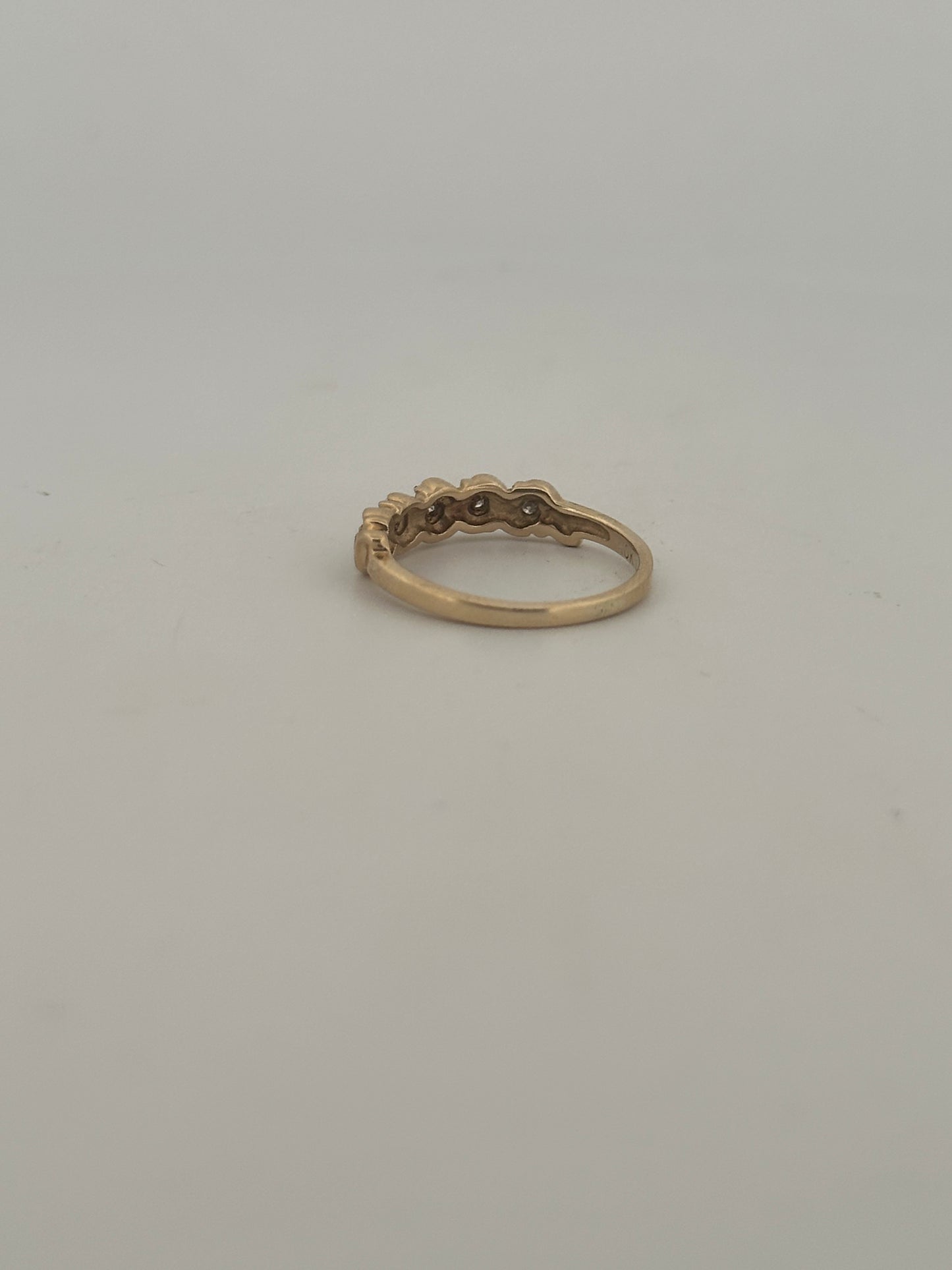 Natural diamond stacker in 10k yellow gold