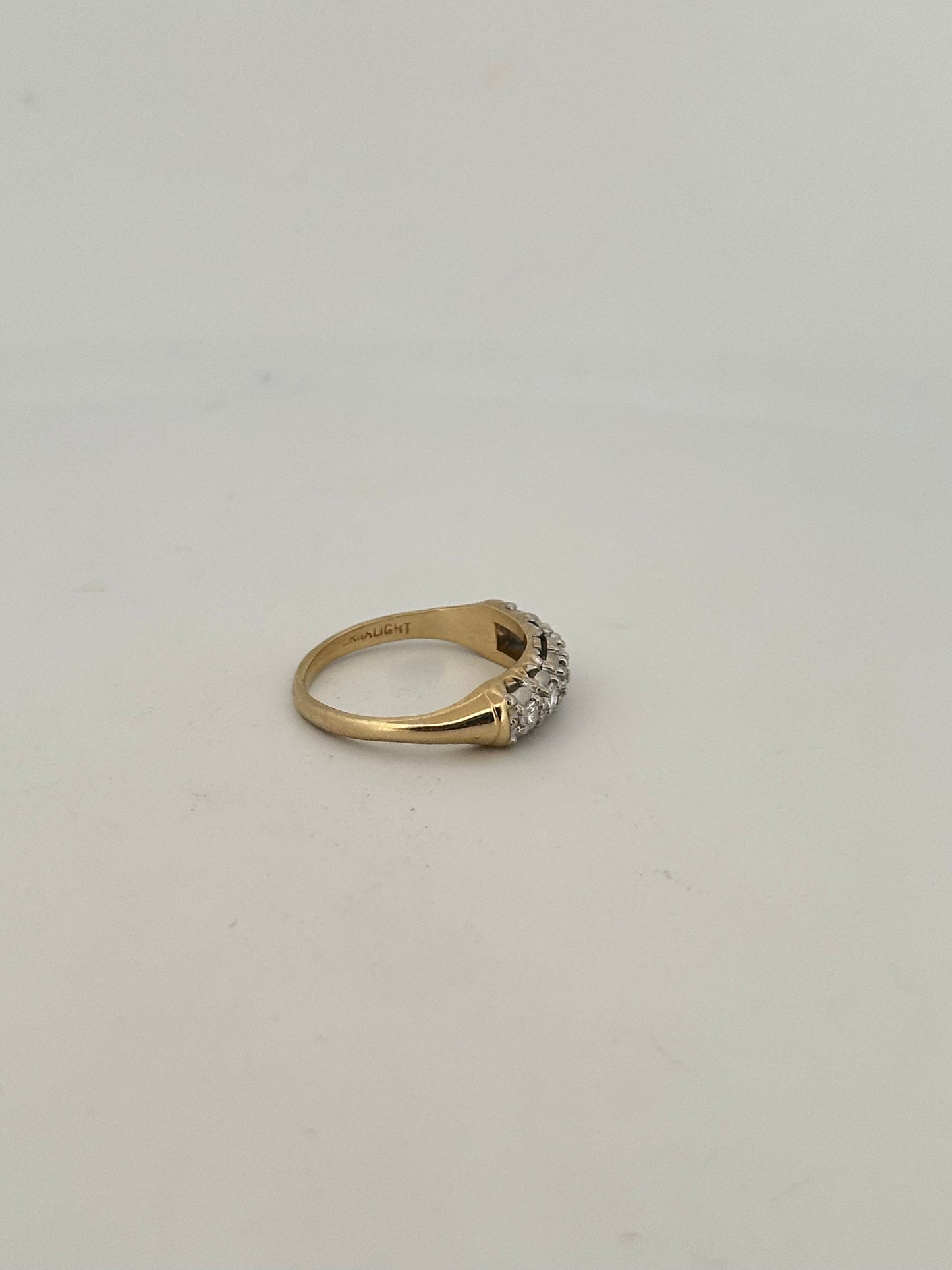 Vintage natural diamond half eternity band circa 1950s in 14k gold
