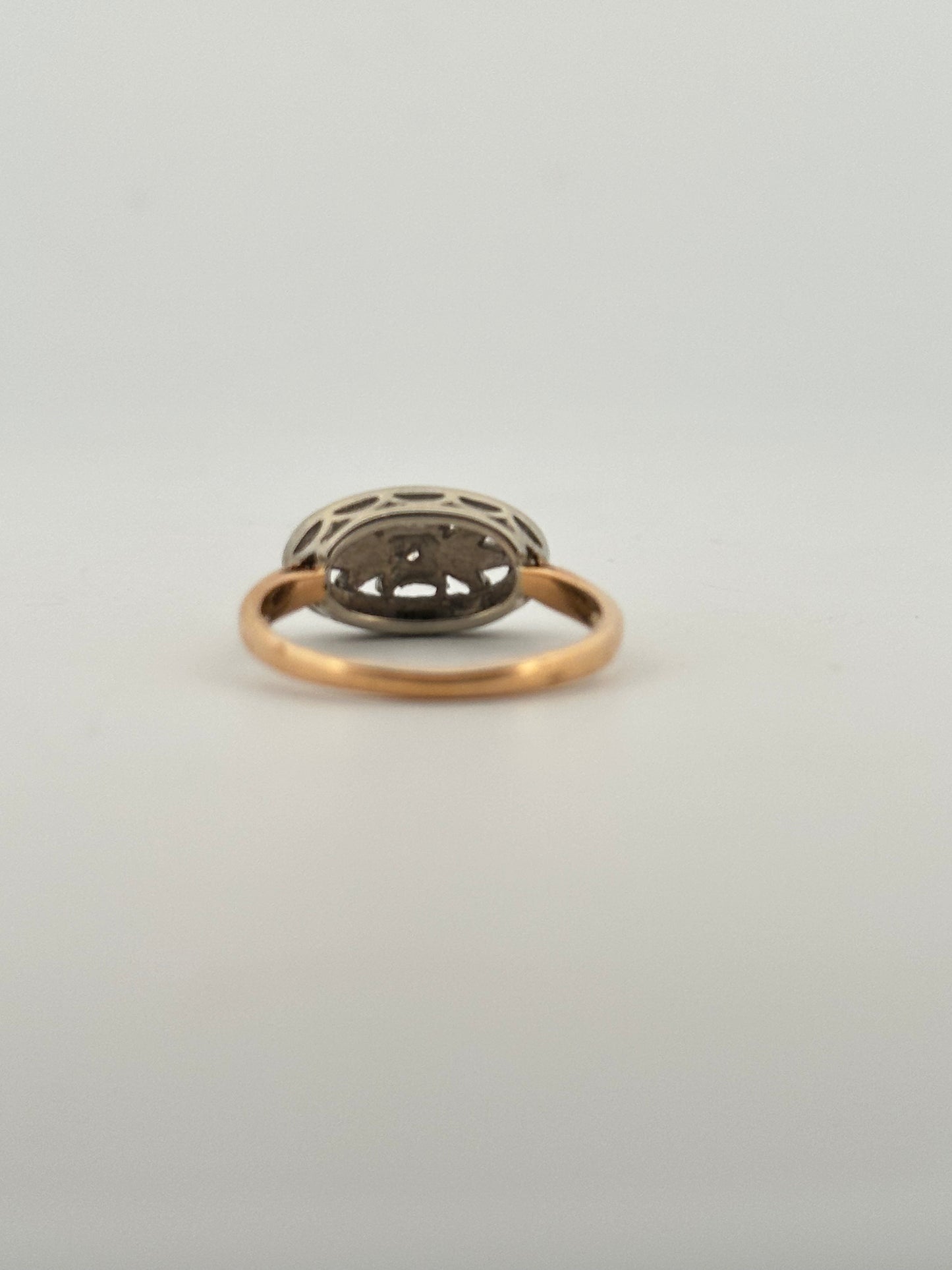 Antique natural diamond dinner ring in 10k gold circa 1940s