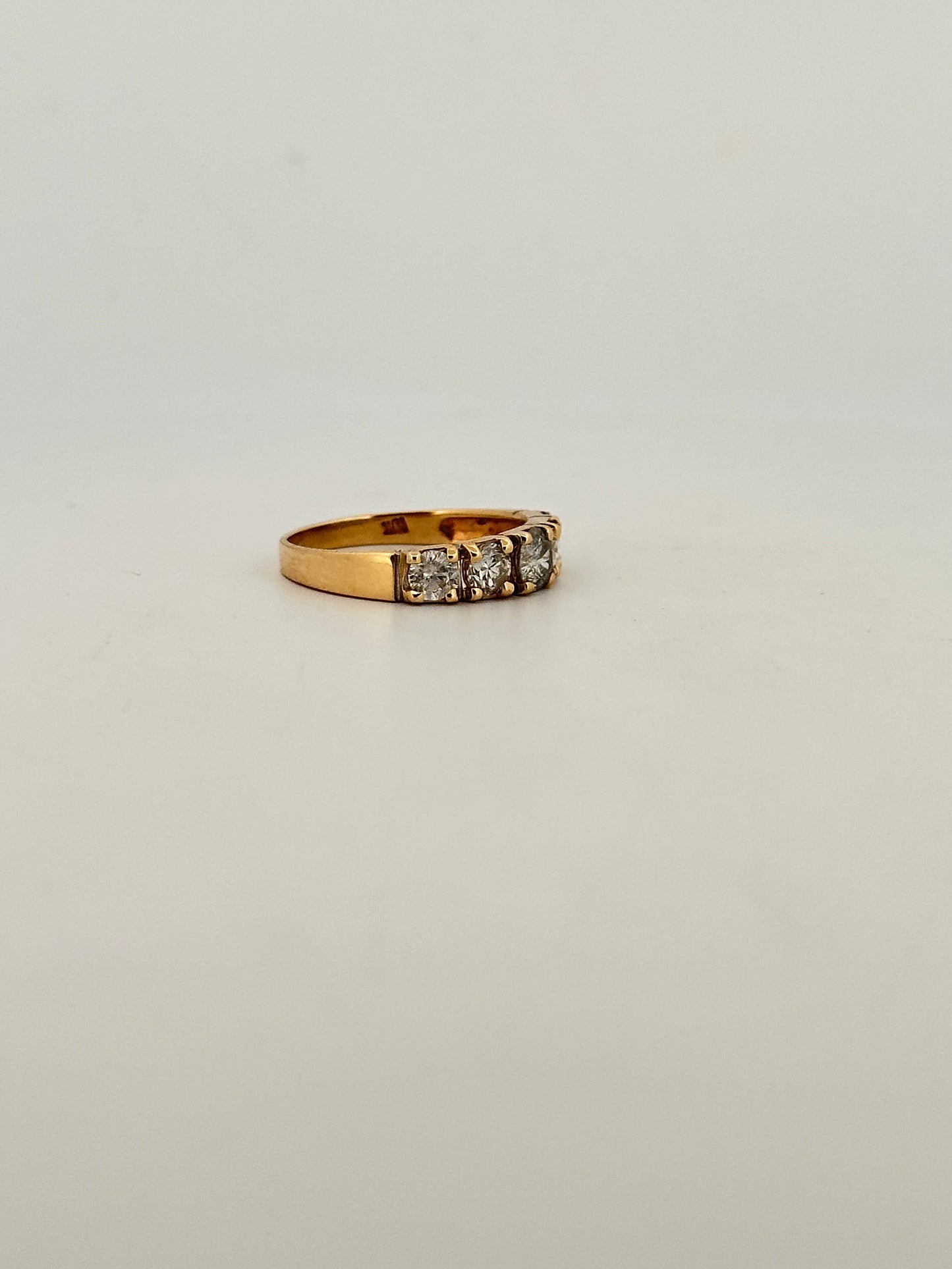 Vintage natural diamond half eternity band in 10k gold