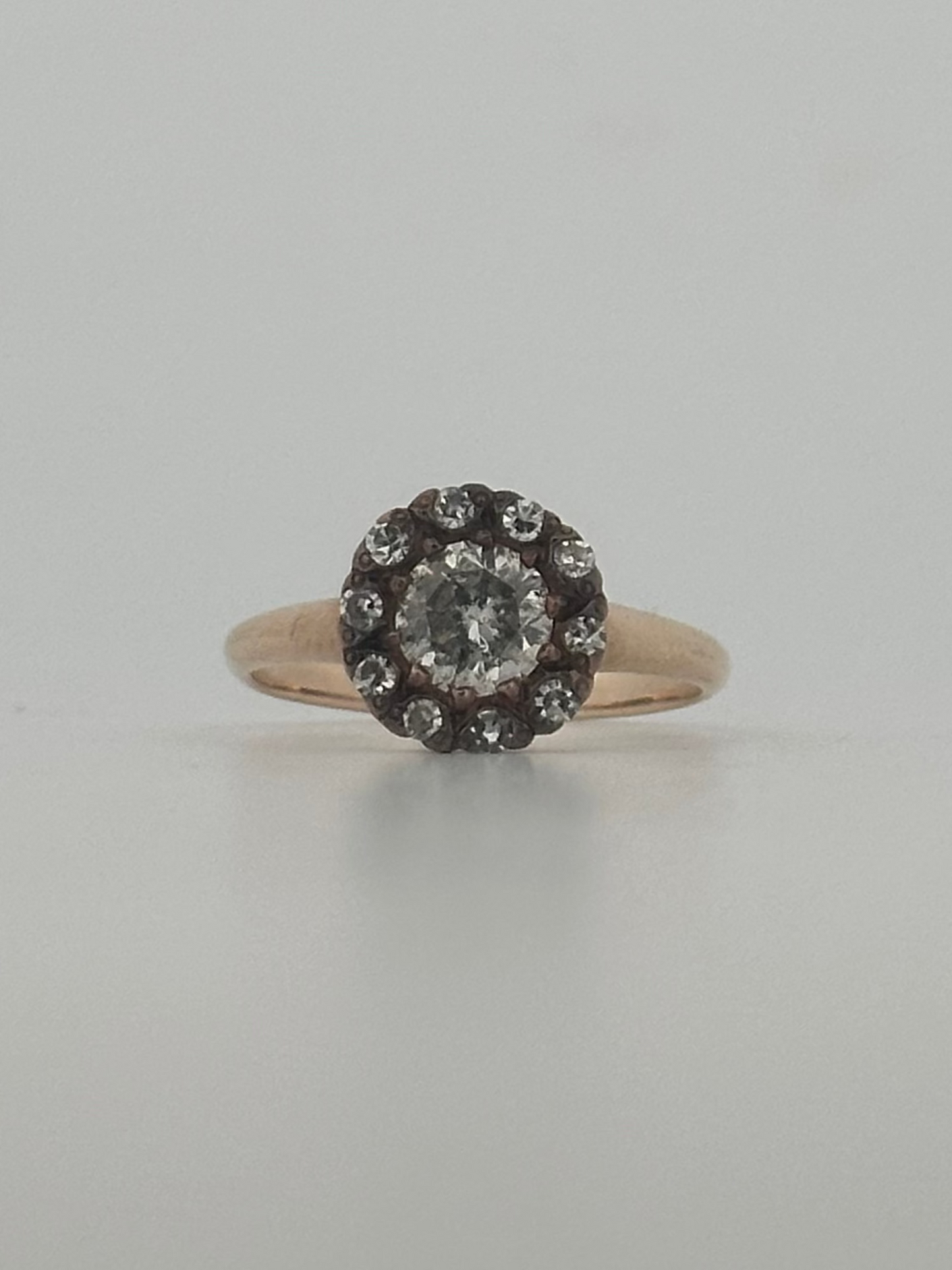 Antique Victorian salt and pepper diamond ring