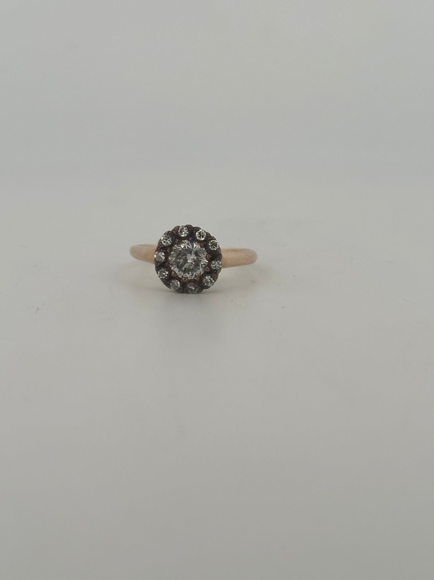 Antique Victorian salt and pepper diamond ring