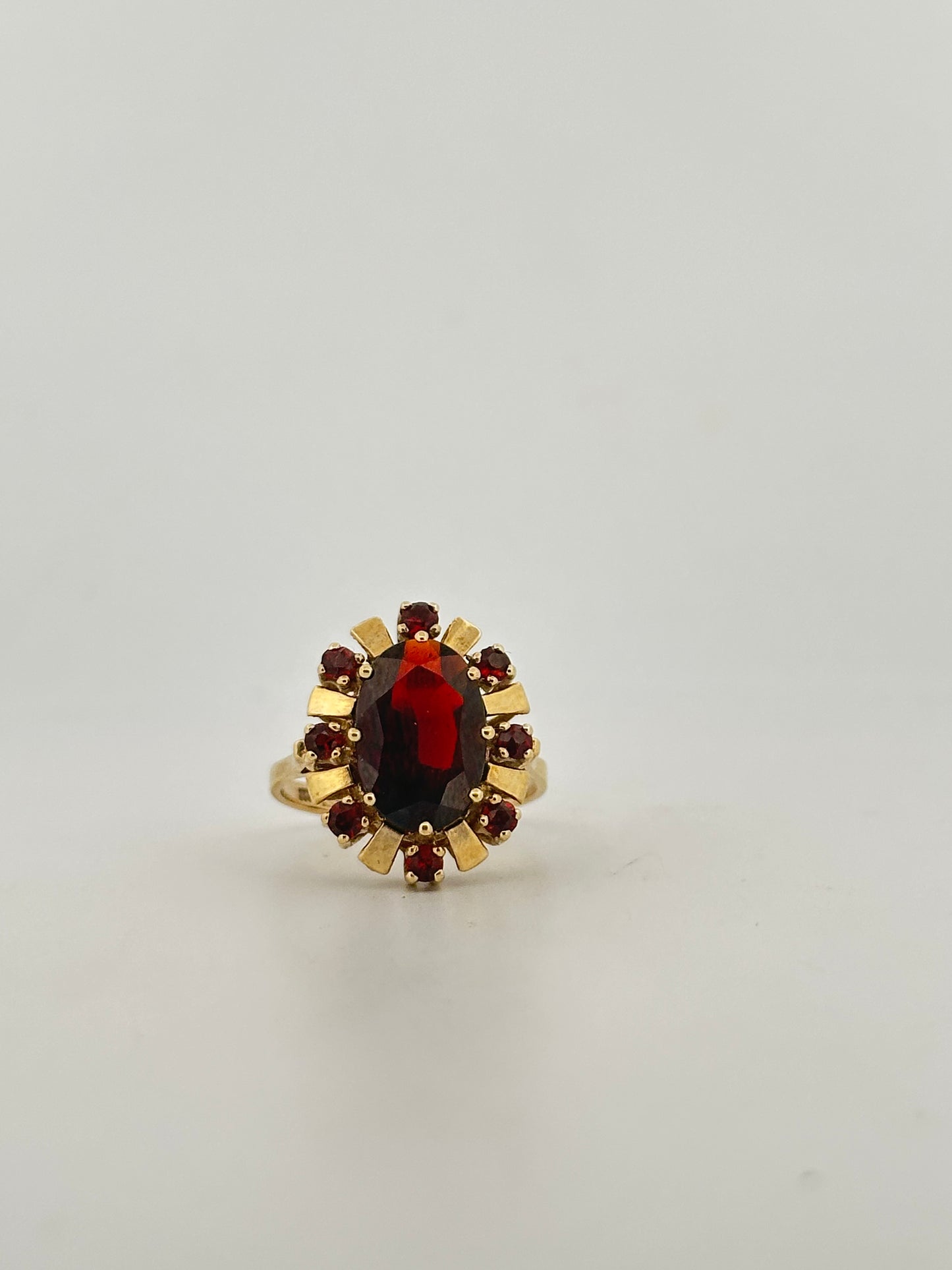 Vintage natural darker cocktail ring in 9k yellow gold