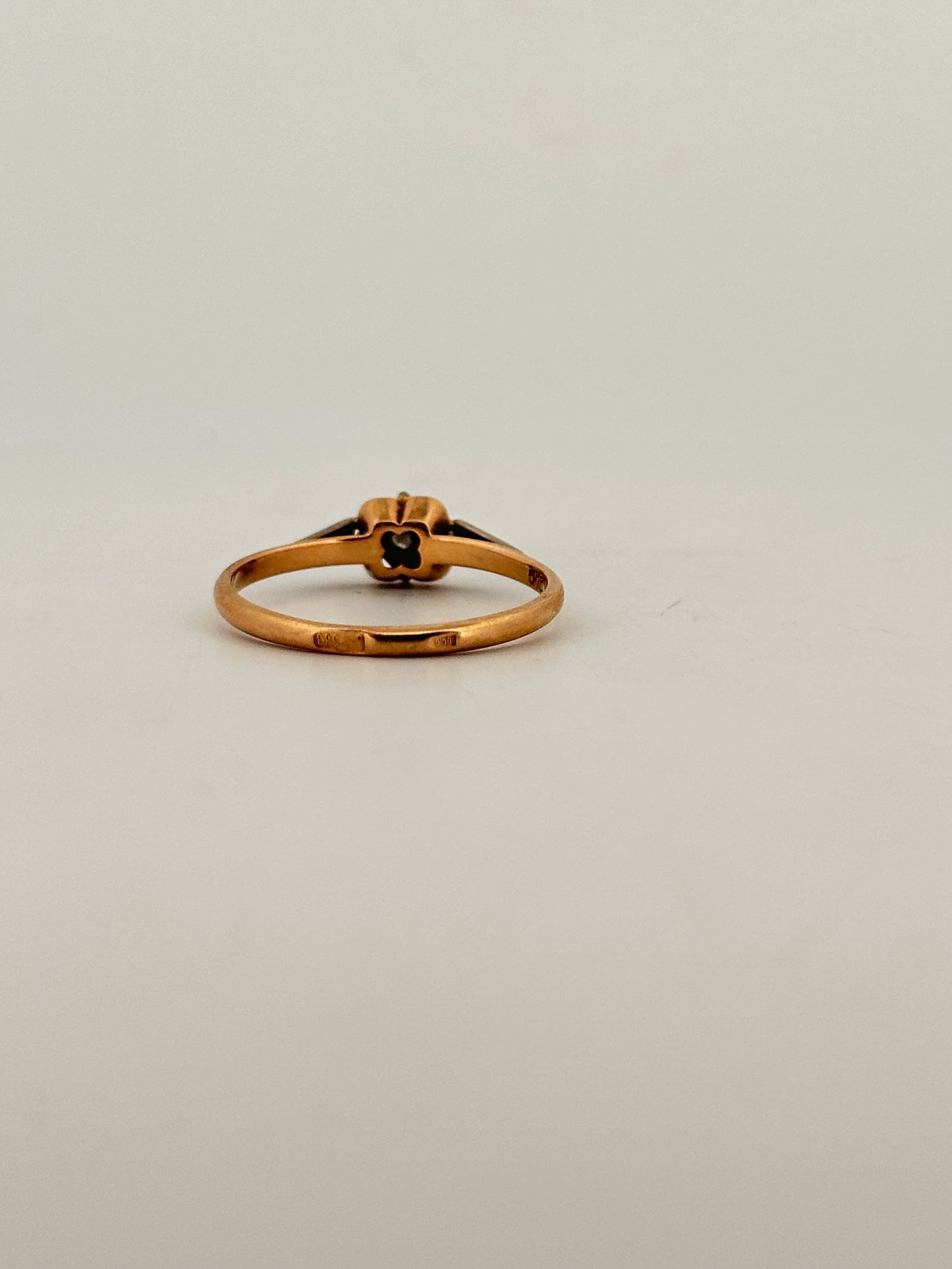 Vintage diamond solitaire ring in 14k with USSR stamp