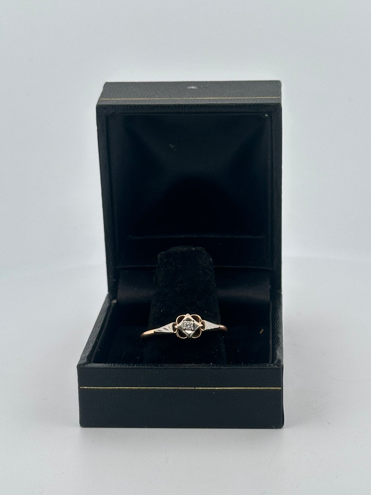 Vintage diamond solitaire ring in 14k with USSR stamp