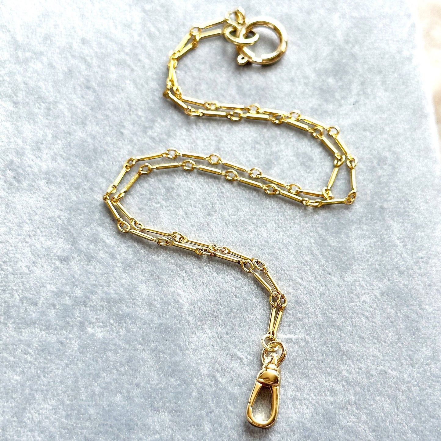 Bar chain charm holder necklace - gold filled - handmade carbainer chain necklace customizable