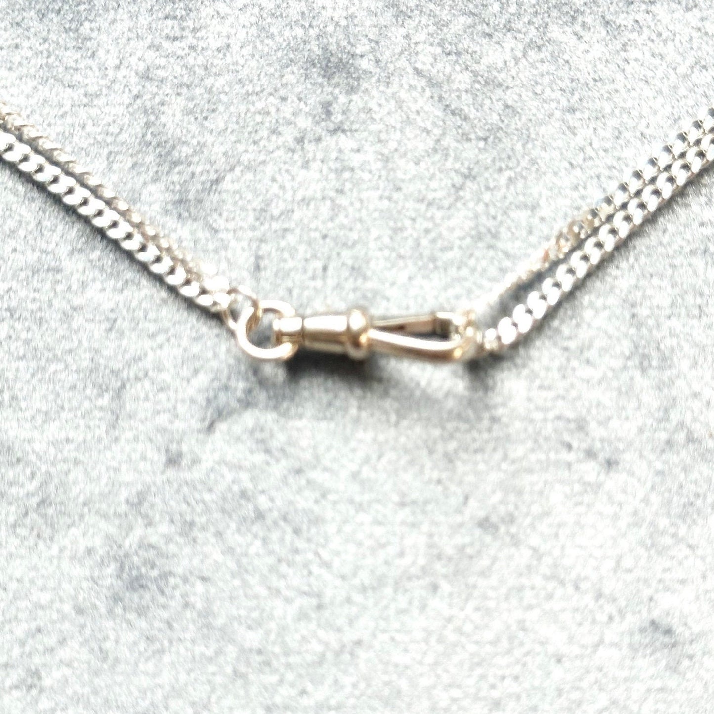 Fob clip double chain charm holder necklace - sterling silver - handmade carbainer chain necklace customizable