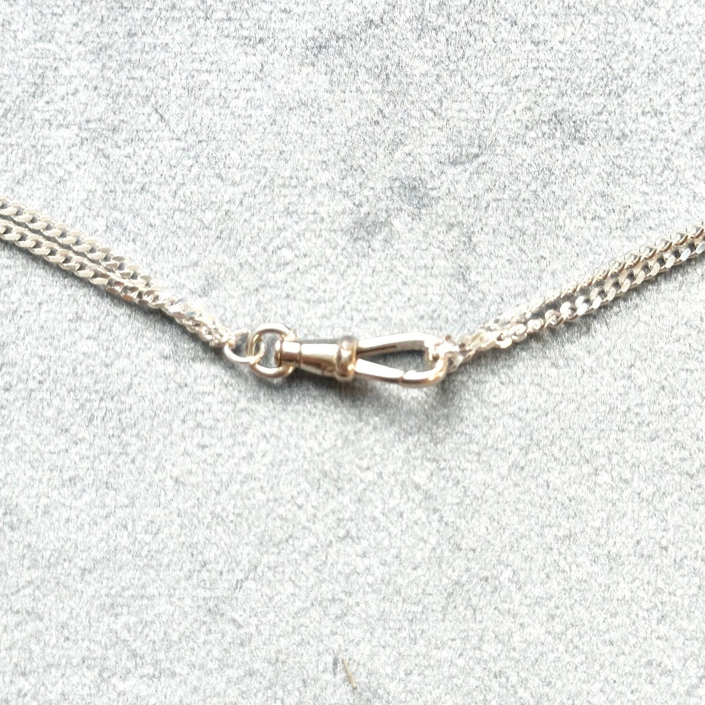 Fob clip double chain charm holder necklace - sterling silver - handmade carbainer chain necklace customizable