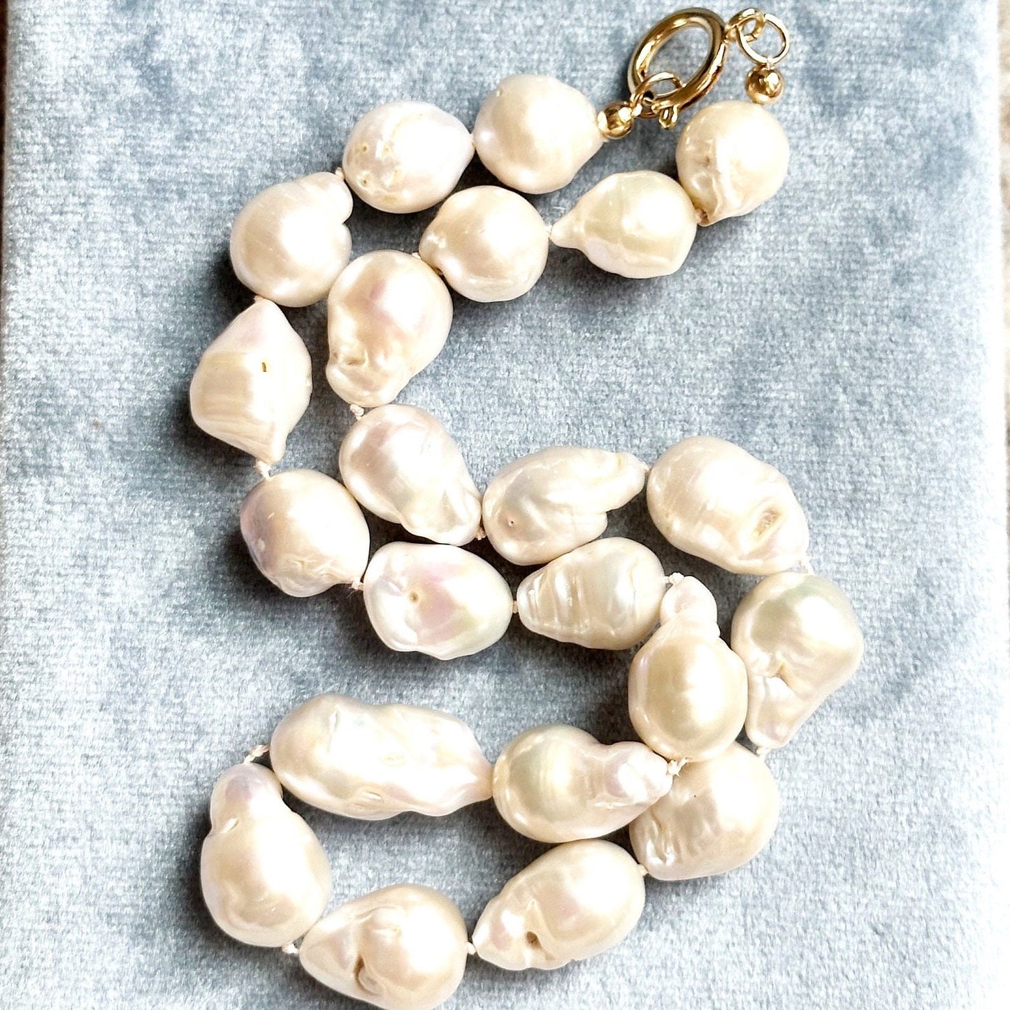 freshwater baroque pearl statement necklace - Handstrung pearl necklace