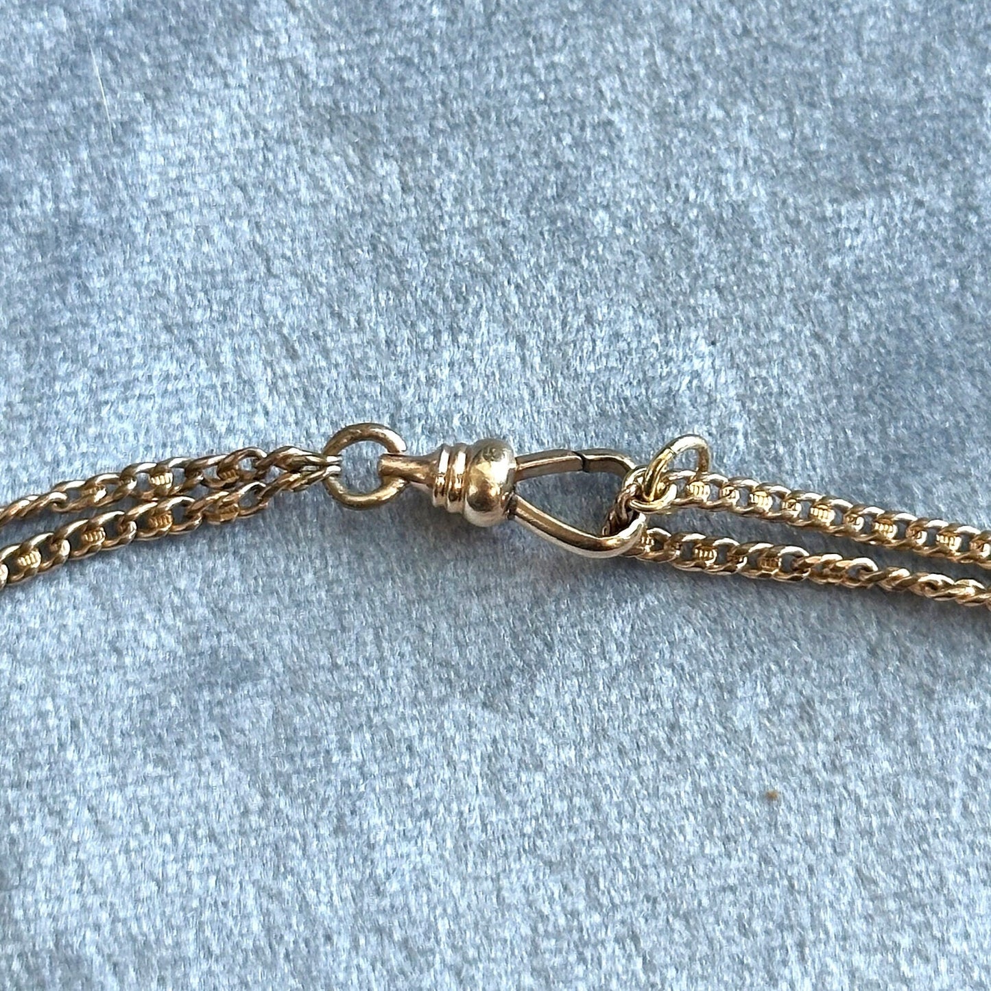 antique Victorian watch chain neclace - reworked gold filled slider chain - charm holder necklace