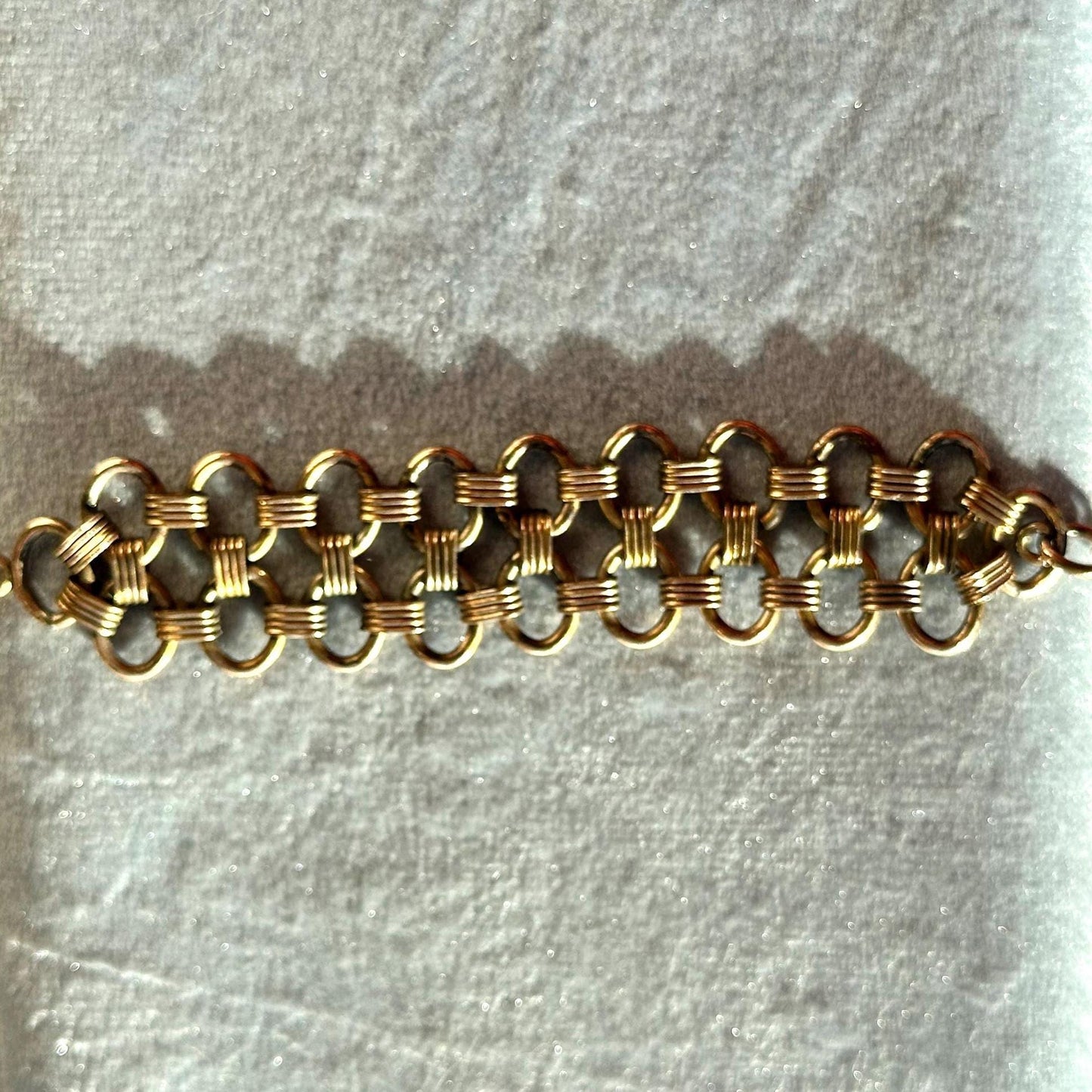 Antique Victorian gold filled link bracelet - reworked watch chain chatelain link bracelet