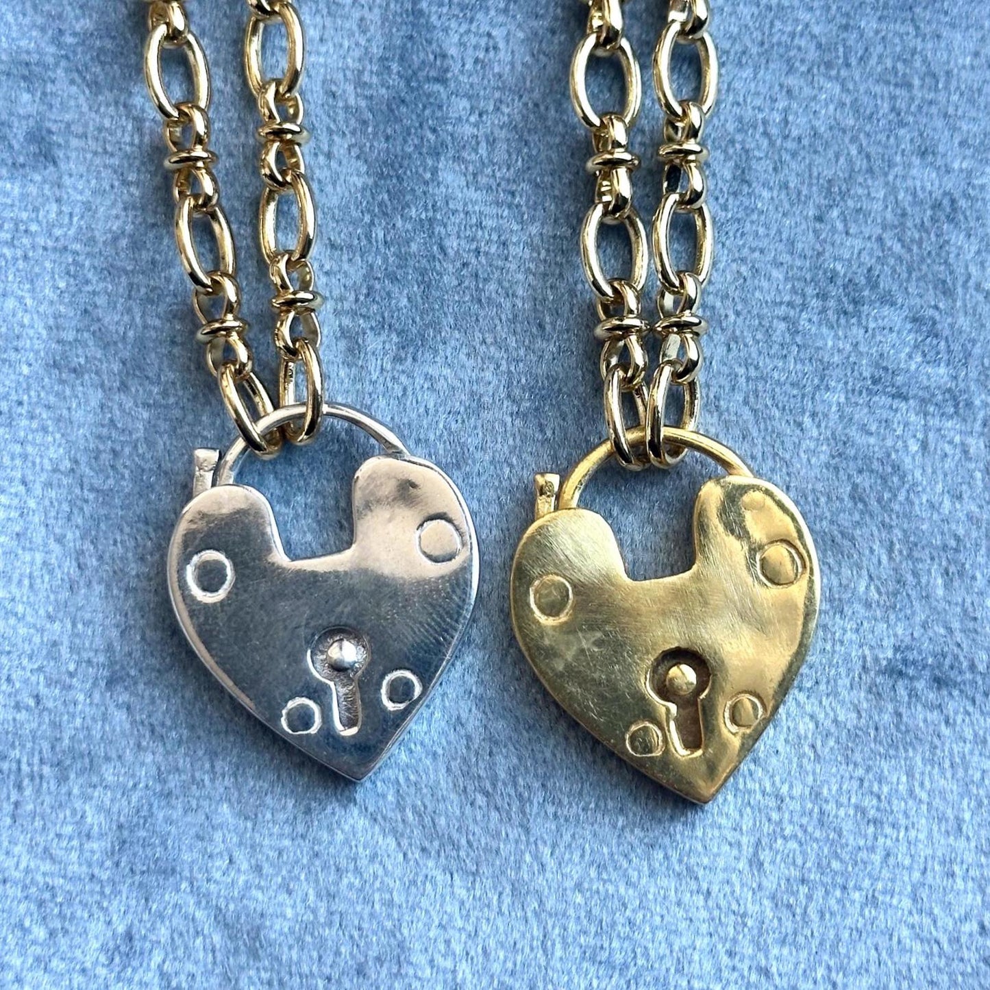 heart padlock necklace - gold filled and sterling silver heart lock pendant