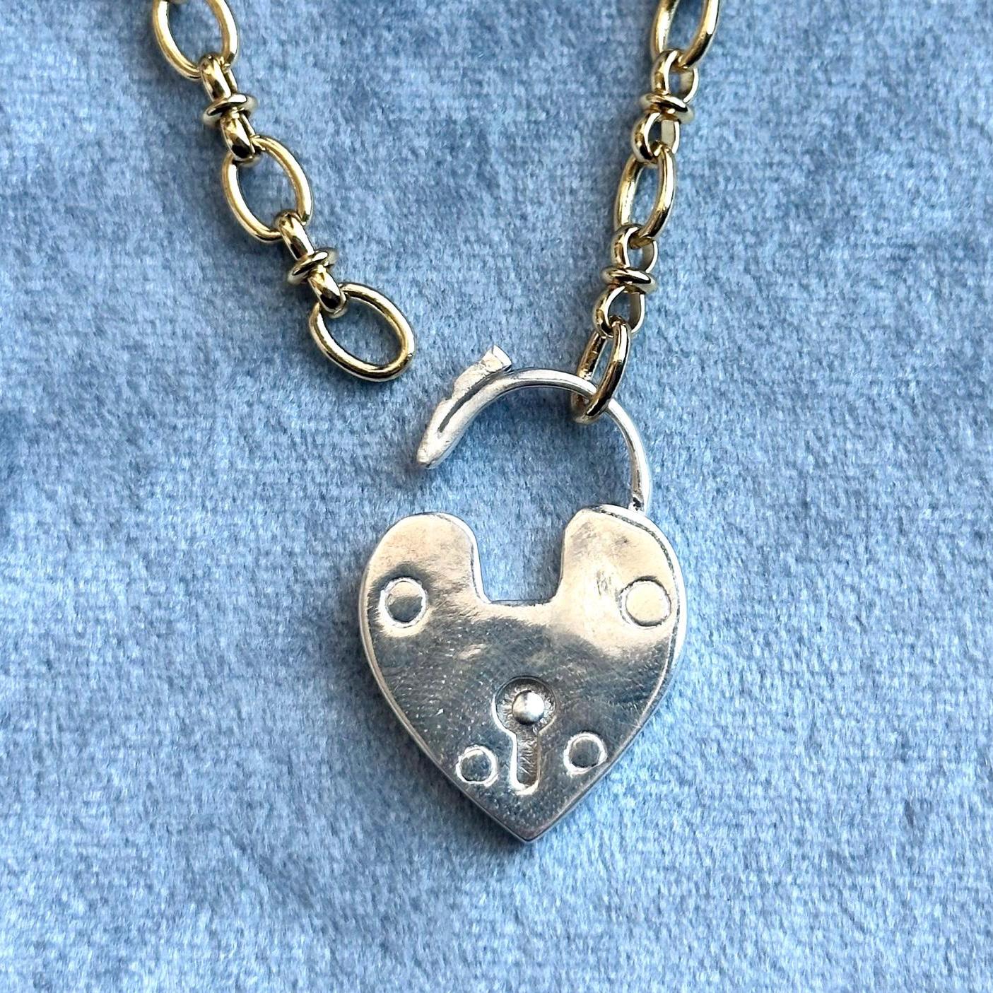 heart padlock necklace - gold filled and sterling silver heart lock pendant