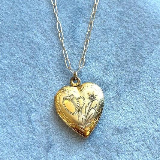 Vintage gold filled locket necklace