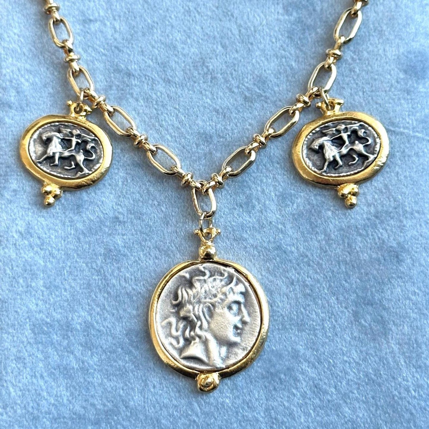 Healer vintage style charm necklace - handmade 14k gold filled sterling silver